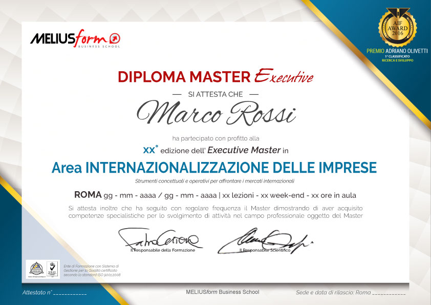 master in export management, Master per l’internazionalizzazione